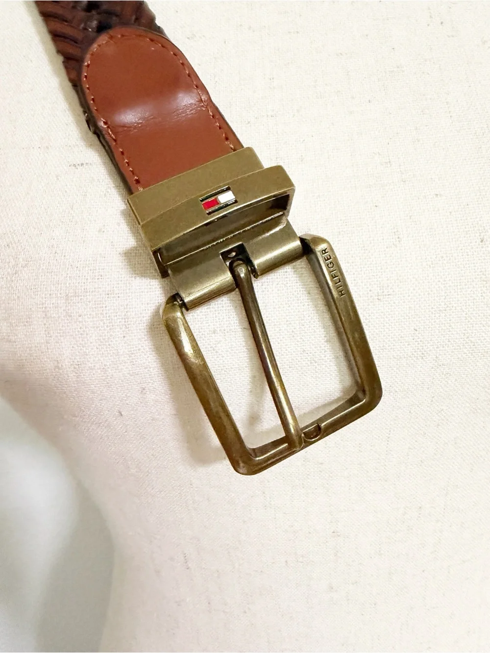 Tommy Hilfiger Synthetic Leather Braided Belt Size L 38/40